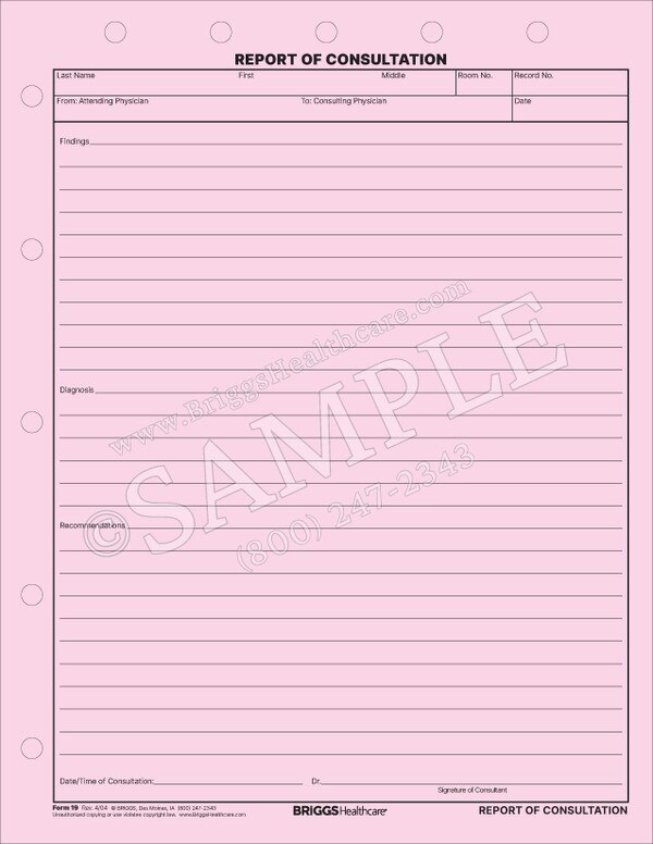 Report of Consultation Form